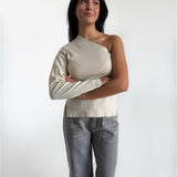 COLLINS one shoulder blus, beige