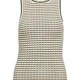 Produktfoto af ESTER top, beige/sort på hvid baggrund - fra BySofieSønderby