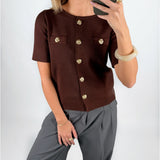 SYDNEY strik t-shirt, brun