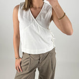 ALIA topp med bindeband, vit