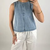 DORA denim topp, blå