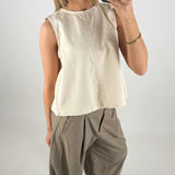 DORA denim topp, beige