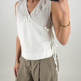 ALIA topp med bindeband, vit