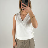 ALIA topp med bindeband, vit