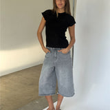 AGNETE sticka t-shirt, svart