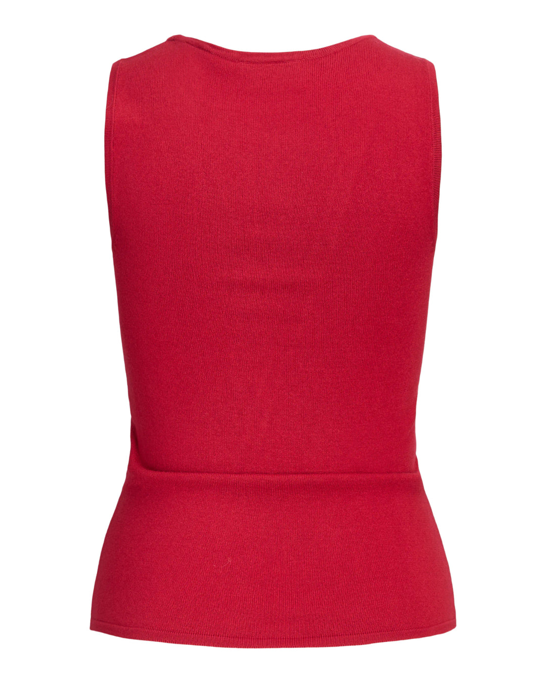 Produktbillede af rød AMBER top. Set bagfra. Fra BySofieSønderby