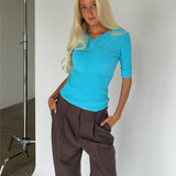 AMIRA sticka t-shirt, turkos