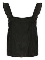 Produktfoto af en sort AMONA top set bagfra. Bagrund er hvid. Fra BySofieSønderby