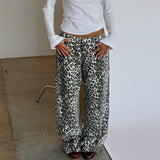 AUGUSTA jeans, svart/vit leopard