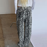 AUGUSTA jeans, svart/vit leopard