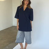 MINNIE oversized kortärmad blazer, navy