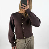 BALIA strik cardigan, brun