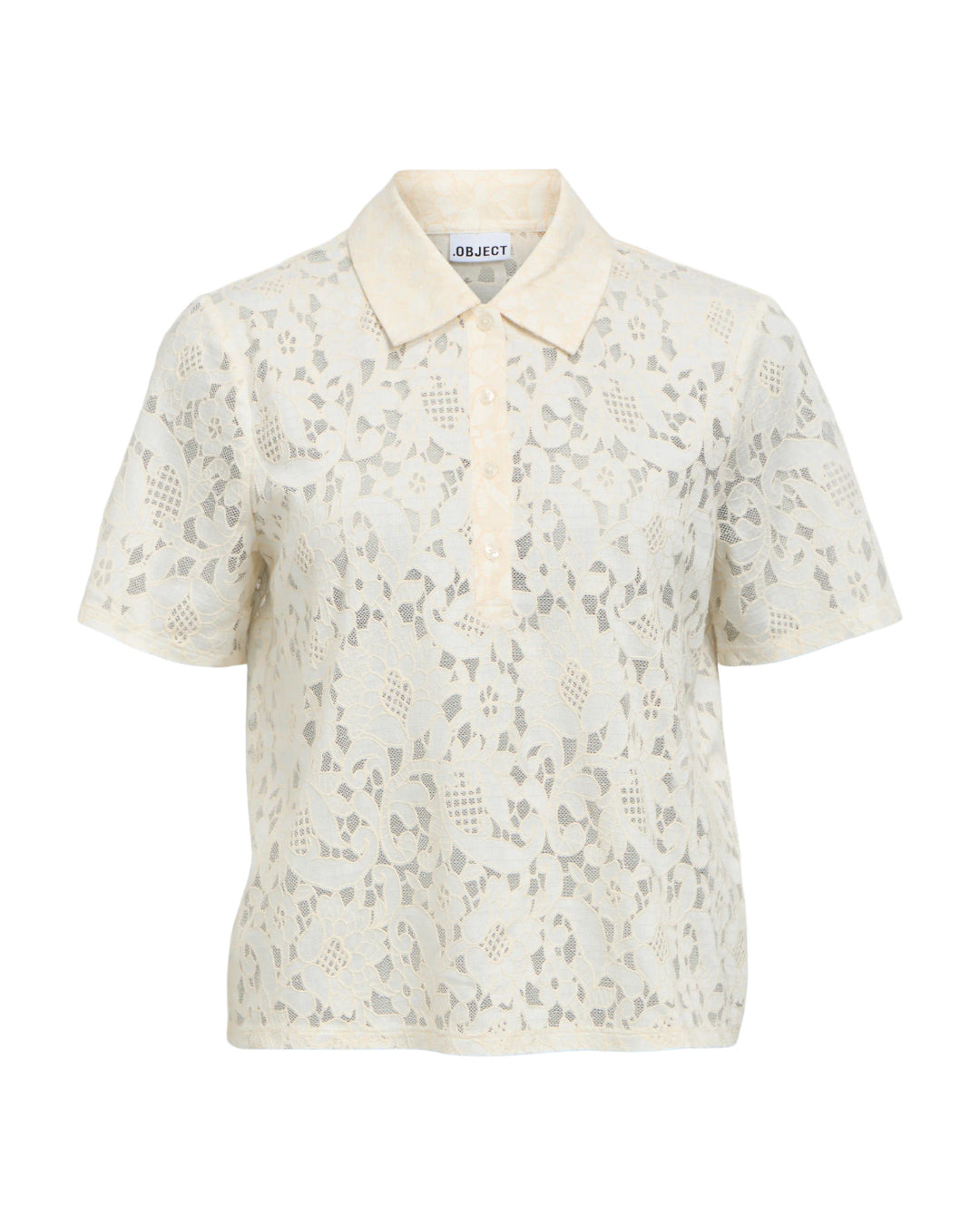 Produktbillede af hvid BIANCA bluse. Set forfra. Fra BySofieSønderby
