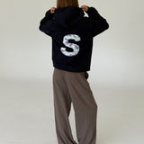 BIG S hoodie, navy/grå camouflage