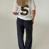 BIG S t-shirt, vit/army camouflage