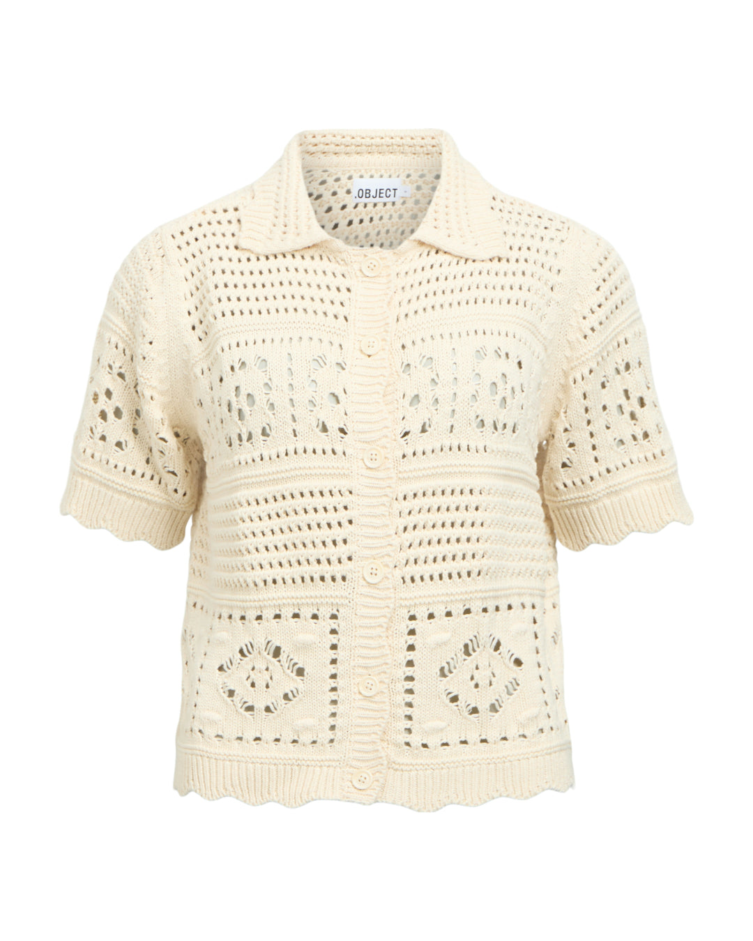 Produktbillede af creme farvet BINDI cardigan. Set forfra. Fra BySofieSønderby