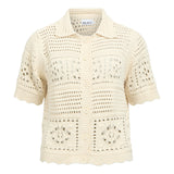 Produktbillede af creme farvet BINDI cardigan. Set forfra. Fra BySofieSønderby