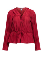 Produktbillede af rød BREA bluse. Set forfra. Fra BySofieSønderby.