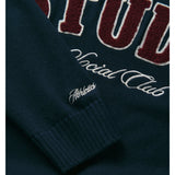 Detaljebillede af navy BROOK sweatshirt. BySofieSønderby.