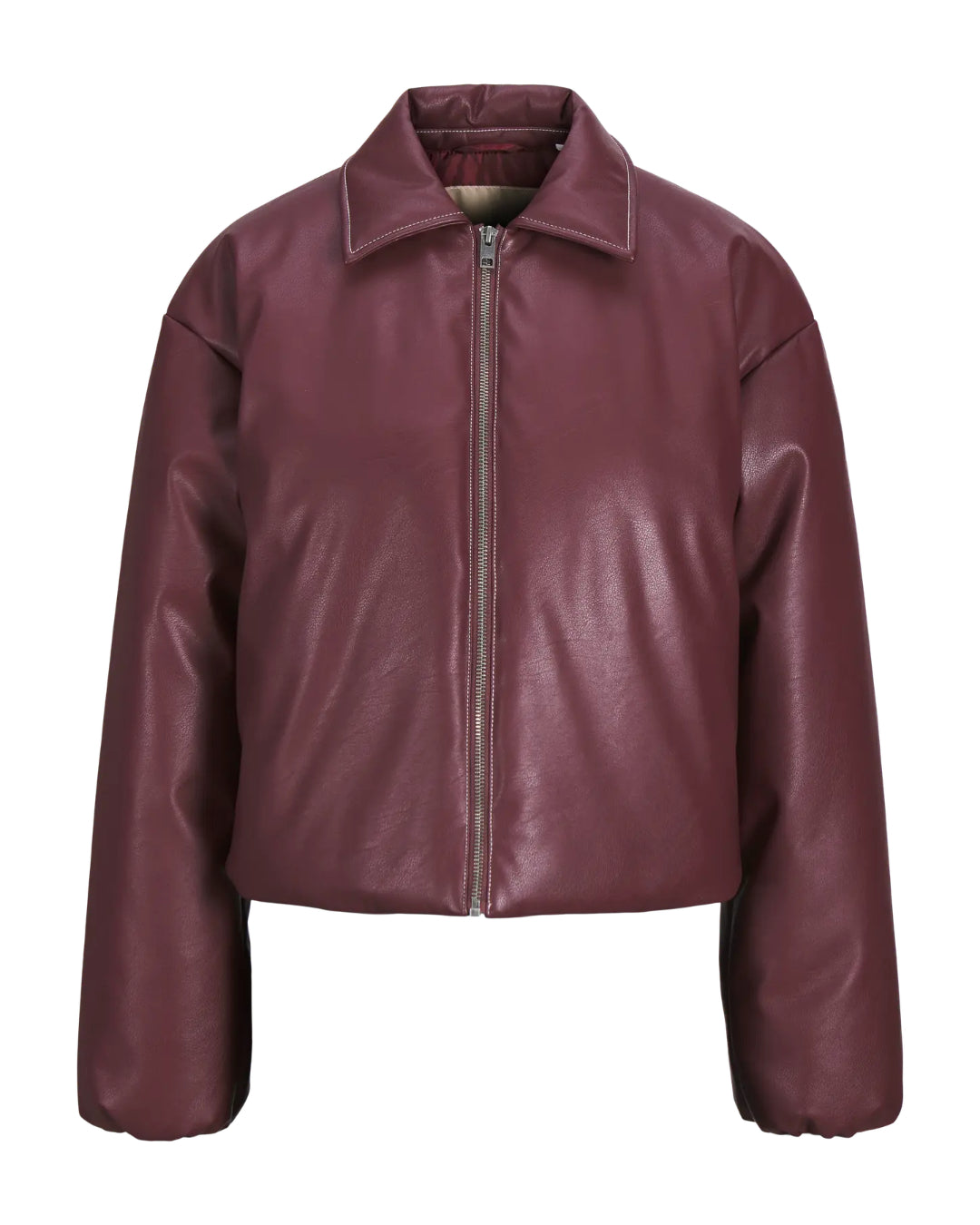 Produktbillede af bordeaux CALA jakke, set forfra. Fra BySofieSønderby