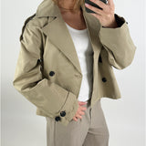 CARLIE kort trenchcoat, beige