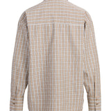 Produktbillede af beige/hvid ternet CARO skjorte. Set bagfra. Fra BySofieSønderby