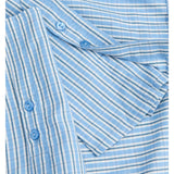 Detaljebillede af blå CARO skjorte. Fra BySofieSønderby