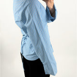 CARO waisted skjorta, rutigt blå