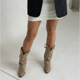 CELESTE suede støvler, beige