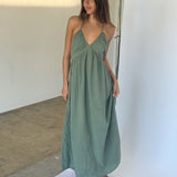 COLETTE maxi klänning, kaki