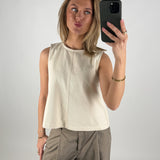 DORA denim topp, beige