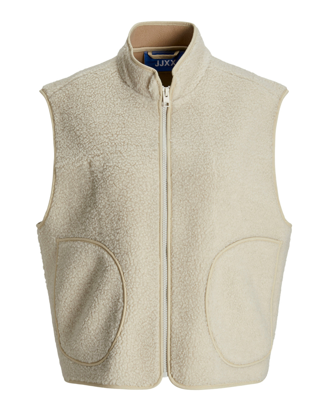 Produktbillede af beige DAWN vest. Set forfra. Fra BySofieSønderby.