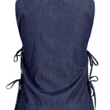 DEBBY topp med bindeband, navy