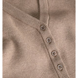 Detaljebillede af beige DIANA strik. Fra BySofieSønderby