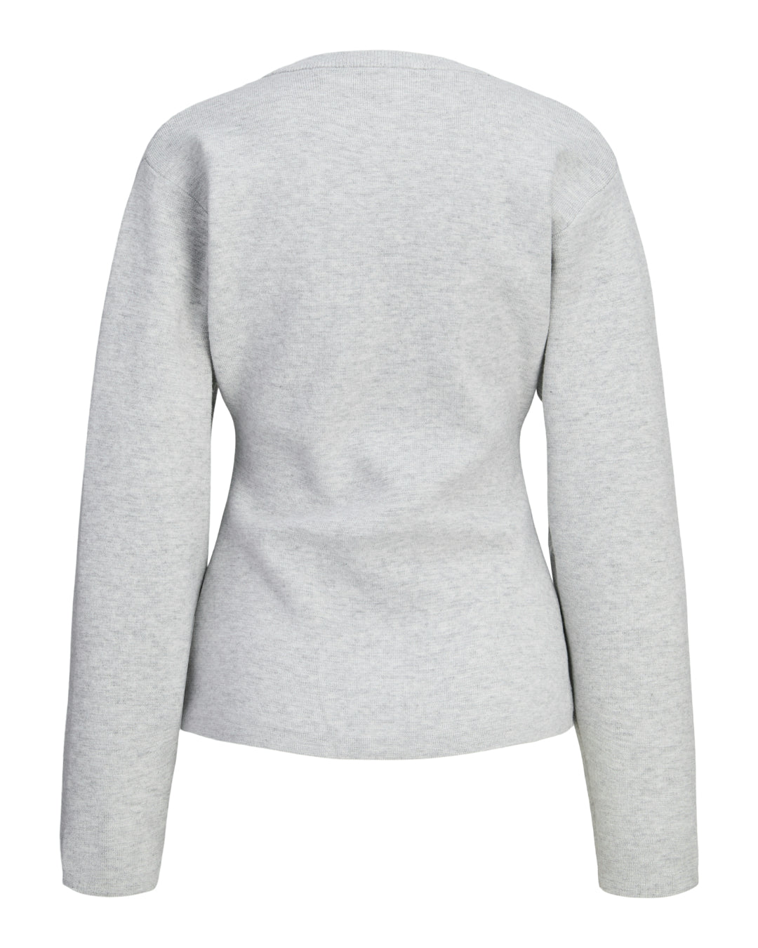 Produktbillede af grå DIANA strik. Set bagfra. Fra BySofieSønderby