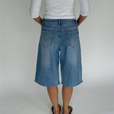 DREW denim jorts, ljusblå