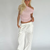 JAZMIN off shoulder top, ljusrosa