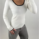 ELLA blus, vit/svart