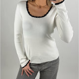 ELLA blus, vit/svart