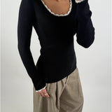 ELLA blus, svart/vit