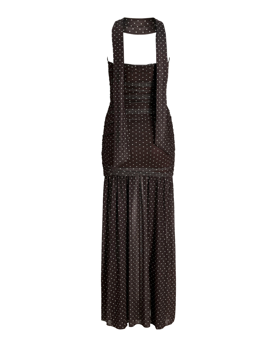 Produktbillede af brun ELVIRA kjole. Set bagfra. Fra BySofieSønderby