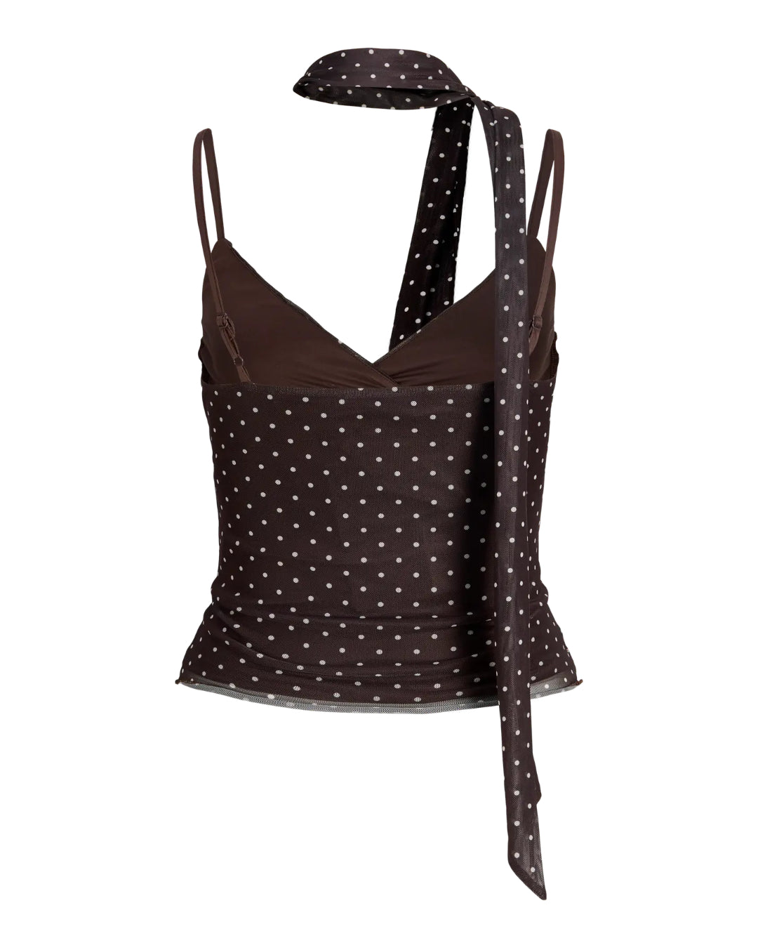 Produktbillede af brun ELVIRA top. Set bagfra. Fra BySofieSønderby