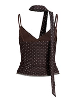 Produktbillede af brun ELVIRA top. Set bagfra. Fra BySofieSønderby