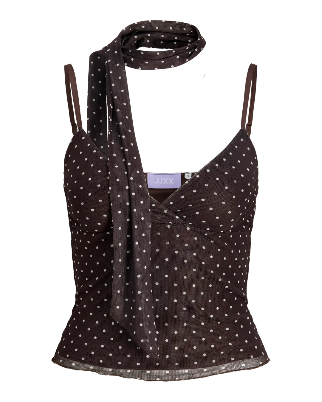 Produktbillede af brun ELVIRA top. Set forfra. Fra BySofieSønderby
