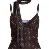 Produktbillede af brun ELVIRA top. Set forfra. Fra BySofieSønderby