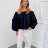 ESTELLE off shoulder blus, navy
