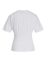 Produktbillede af hvid EVELYN smock top. Set bagfra. Fra BySofieSønderby