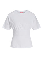 Produktbillede af hvid EVELYN smock top. Set forfra. Fra BySofieSønderby