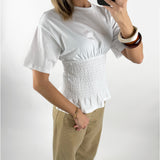 EVELYN smock t-shirt, vit