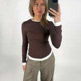 EVIE langærmet, brun